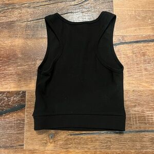 Bra:30 Black Sporty Long Crop - Size L